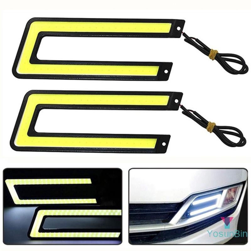 Yosunbin] 1PC U-Shaped 12V LED COB Car Auto DRL ขับรถกลางวันวิ่งโคมไฟไฟตัดหมอกใหม่