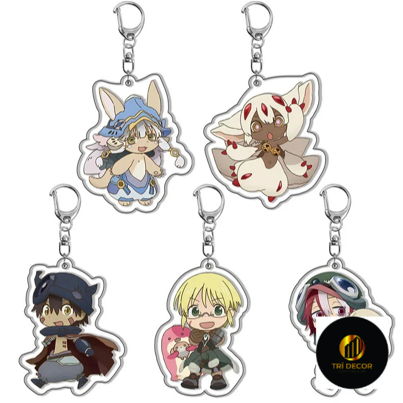 พวงกุญแจอนิเมะ Mica Made in Abyss - พลาสติกแข็งอะคริลิคใส กระเป๋าเป้น่ารัก และพวงกุญแจอุปกรณ์เสริมกร
