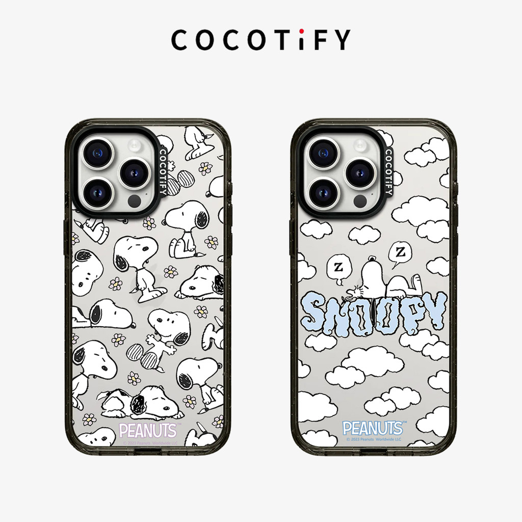 Cocotify เต็มหน้าจอน่ารัก Snoopy hard เคสโทรศัพท์สําหรับ IPhone 16 ProMax 16Pro 15ProMax 16 15 14 13 12 Pro Max กรณีห่อกันกระแทกด้านหลังอะคริลิค