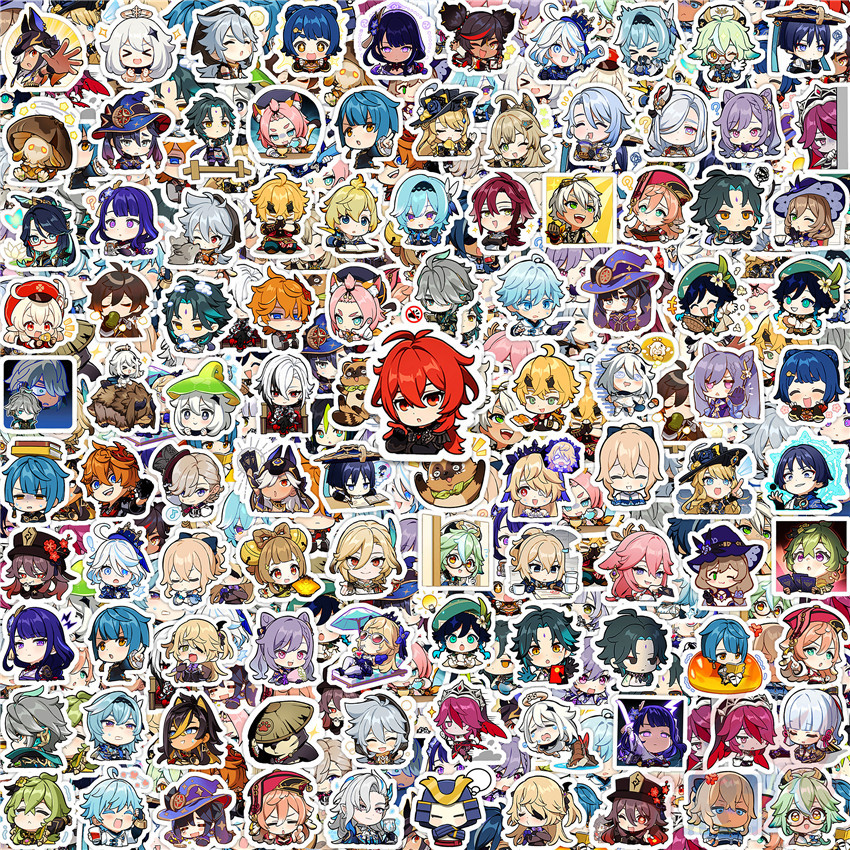 110ชิ้น/ชุด ★★★ Q Funny Genshin Impact Q-4 Mini Diary Manual สติ๊กเกอร์ (ขนาด:2~3 ซม.)★★★ Diy แฟชั่น