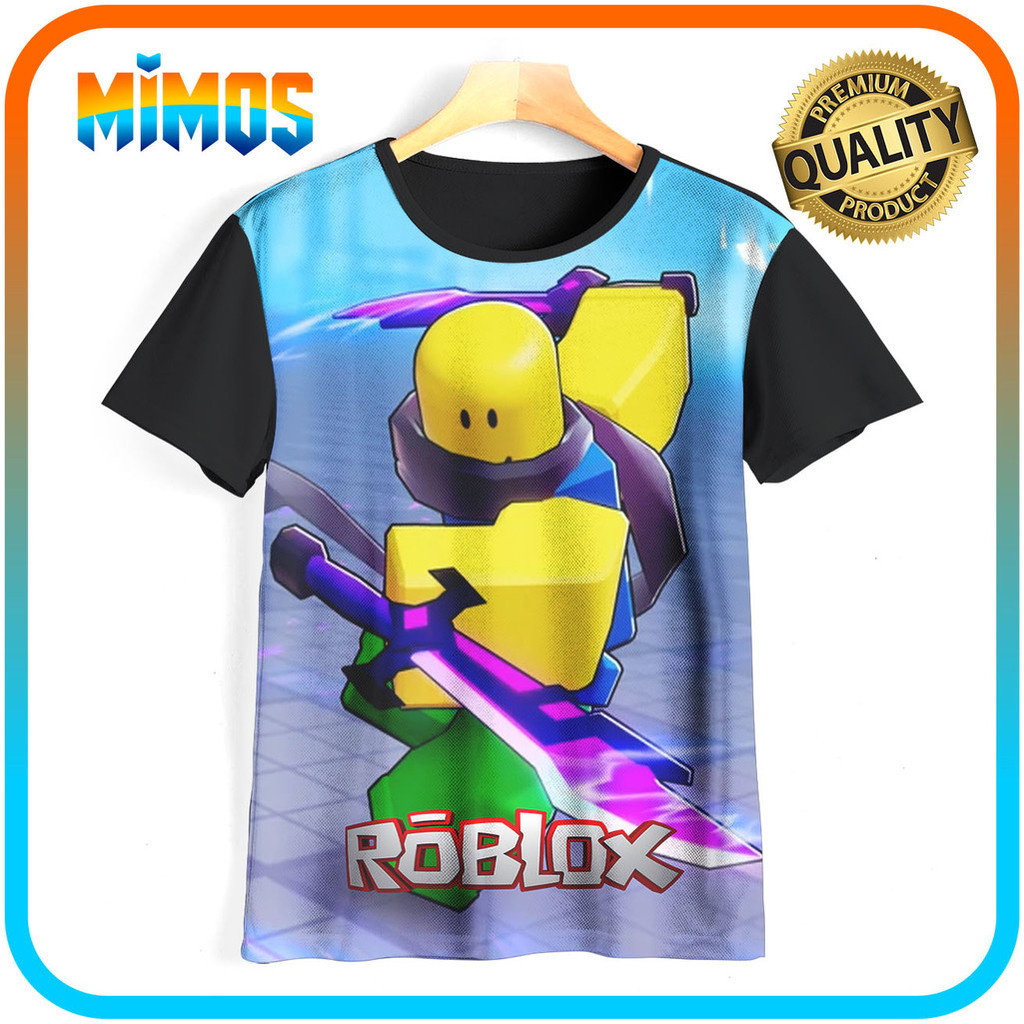 Roblox เกมเสื้อยืด RBX-0306 ชายหญิงเสื้อยืดอายุ 1 - 12 ปี 3D ภาพยนตร์เกมเสื้อยืด | ผักกระเฉด
