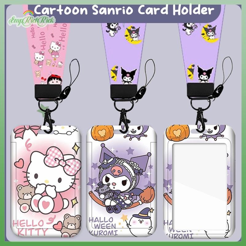 ขายร้อน Sanrio Photo Card Holder Kuromi Melody Hello Kitty Card Sleeves จี้ Meal Card Bus Card ฝาครอบป้องกันใหม่