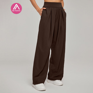 Casual Yoga Sports Pants Wide Leg Pants High Waist Side Pock…