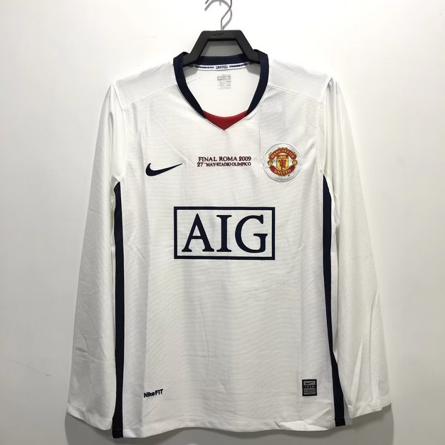 2008/09 Manchester United Champions League Final Version Jersey Away Retro 7 Ronaldo Long Sleeves Fo