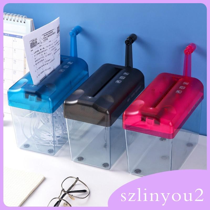 [szlinyou2] เครื่องทําลายเอกสารแบบแมนนวล ใบเสร็จรับเงินขนาดเล็ก เครื่องทําลายเอกสารสํานักงานขนาด A4 แบบใช้มือถือ