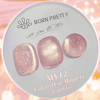 BORN PRETTY สีชมพูอ่อนแมวตาแม่เหล็กเล็บเจลสําหรับฤดูใบไม้ผลิฤดูร้อนเล็บ DIY Varnis กึ่งถาวร