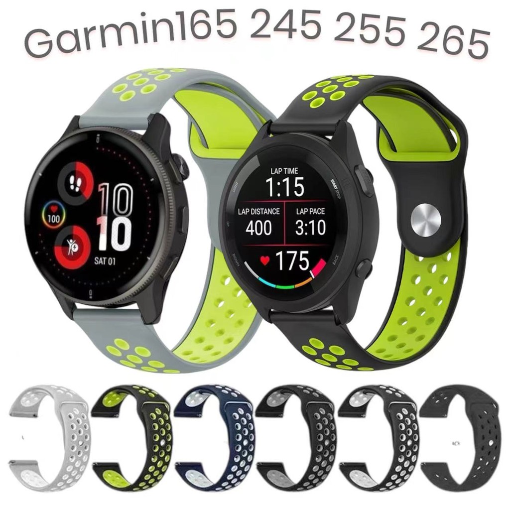 สายนาฬิกาGarmin venu2venu3 sq 2plus forerunner158 55 245 645 165 255 265สองสีซิลิโคนvivoactive3 4 5