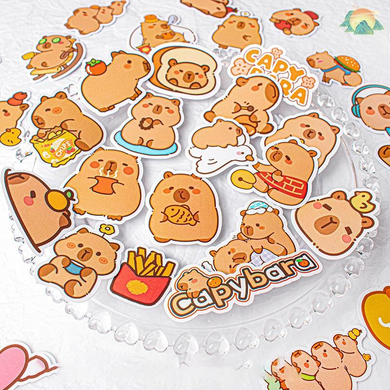 [TO] 50 ชิ้นน่ารักการ์ตูน Capybara Graffiti สติกเกอร์สร้างสรรค์ตลกแฟชั่นตกแต่งสมุดภาพโทรศัพท์เหนียวเด็ก DIY สติกเกอร์กันน้ํา TH