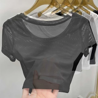 เสื้อครอปผู้หญิงแขนสั้น ทรงสั้น สวมใส่สบาย