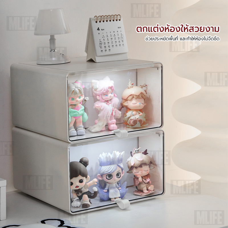 Mlife - กล่องโชว์โมเดลคอนเทนเนอร์ กล่องอะคริลิคใส กล่องโชว์โมเดล มีไฟ LED Acrylic Figure Model Popmart - รูปที่ 3