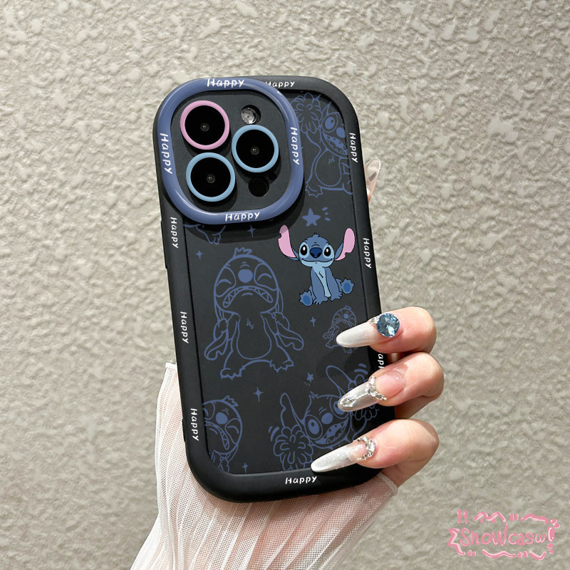 เคสไอโฟน 13 สำหรับ IPhone 11 15 16 12 14 Pro Max 8 16 15 7 Plus XR X XS Max SE พัฟครีมลายการ์ตูนคู่รักกราฟฟิตี้สุดน่ารัก - รูปที่ 4