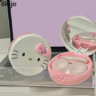 Kawaii Kt Cat คอนแทคเลนส์การ์ตูนน่ารัก Kt Cat แบบพกพามินิคอนแทคเลนส์กล่อง Travel Beauty นักเรียนกล่องเก็บของขวัญ-oo