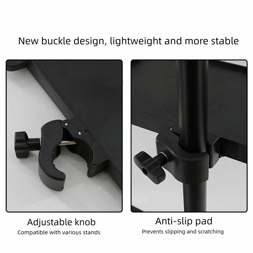 TREDDING491 ถาดขาตั้งไมโครโฟน, ที่วางถาดพลาสติกแบบหนีบปรับได้, ถาดการ์ดเสียงสีดําสากล สตรีมมิ่งสด - รูปที่ 6
