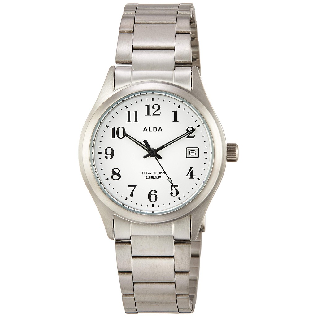 Seiko Watch Alba Quartz Titanium Daily Life Enhanced Waterproof Date Display AQGJ407 Men's Silver