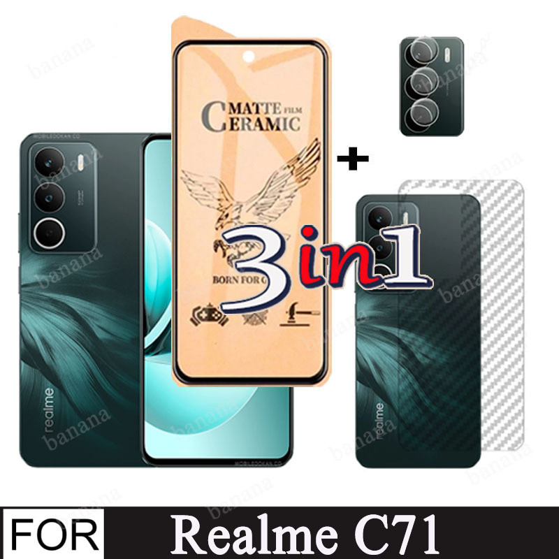 3 in 1 กระจกนิรภัยสําหรับ Realme C71 ป้องกันหน้าจอสําหรับ Realme C73 C75 C75X 4G 5G 2025 เซรามิคป้อง