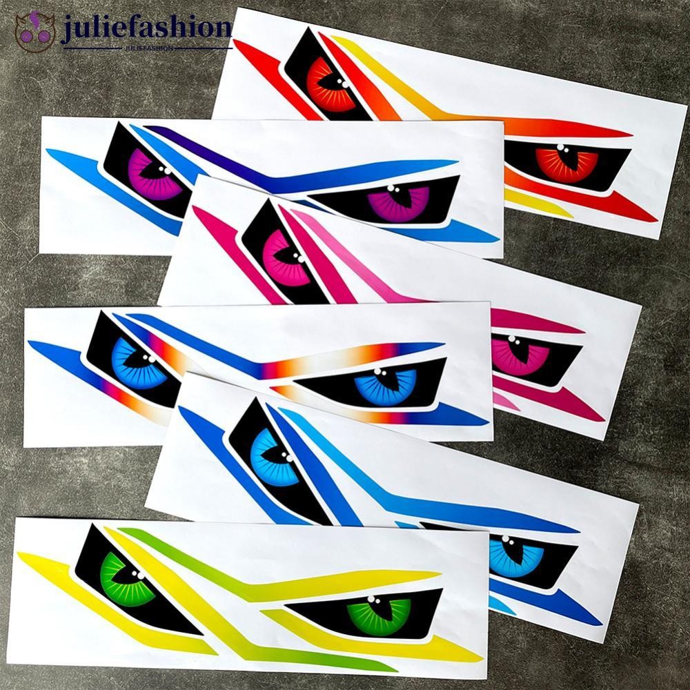 JULIEFASHION 1 คู่รถจักรยานยนต์ไฟหน้าสติกเกอร์ Moto หัว Light Eyes Tint อุปกรณ์ตกแต่งโปร่งใส Decals 