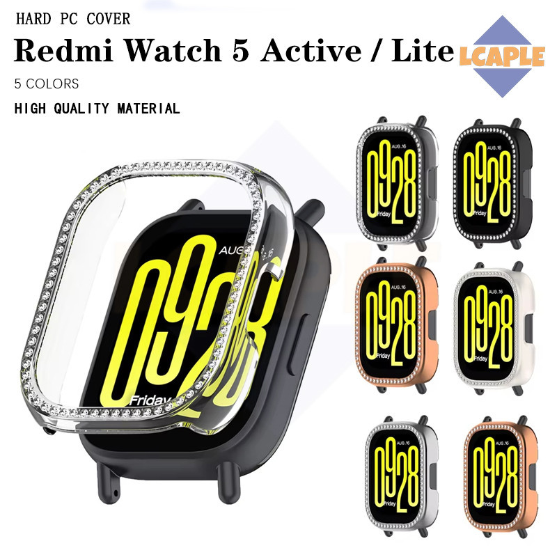 กรณีคอมพิวเตอร์แข็งรูสำหรับ for Redmi Watch 5 Active/5 Lite ป้องกันหน้าจอ Diamond Bling Cover สำหรับ for Mi Watch 5 Lite