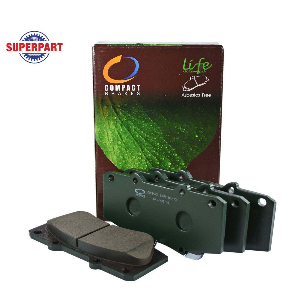 Compactผ้าดิสเบรคหน้า VIGO CHAMP 2011-2014 (ยกสูง)(ผ้าเล็ก) COMPACT LIFE (ML-736)(1/ชุด)
