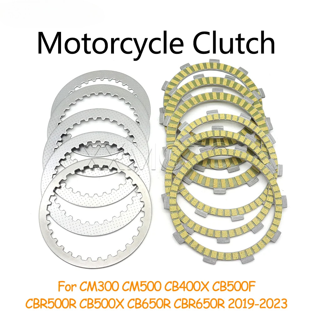 สําหรับ HONDA CB400X CB500F CB500X CB650R CBR500R CBR650R CB 500F CBR 500R 650R CM300 รถจักรยานยนต์แผ่นคลัทช์แรงเสียดทานแผ่นดิสก์ชุด