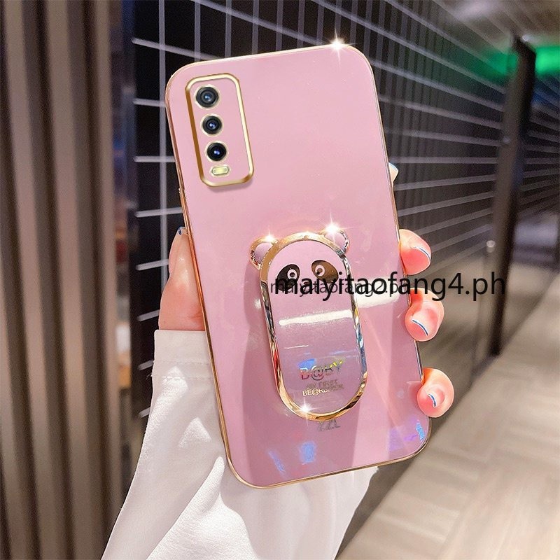 Vivo 2026 Y20 2021 Y20i Y12A Y20S G Y20A Y12S 2021 Casing Cute Bear softCASE ปลอกซิลิโคน รวมทุกอย่างป้องกันเลนส์ 6D Plating Case