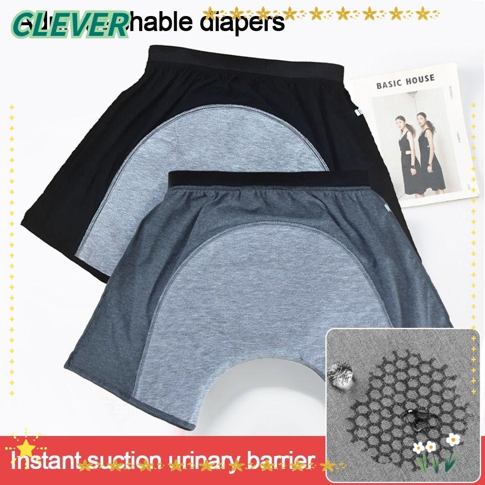 CLEVER กางเกงไม่หยุดยั้งผู้สูงอายุ,ผ้าอ้อมผู้ใหญ่ป้องกันการรั่วแบบใช้ซ้ําได้,ป้องกันสุขาภิบาลที่มีประโยชน์นุ่มสบายสวมใส่ง่ายและถอดชุดชั้นในกางเกงซัก