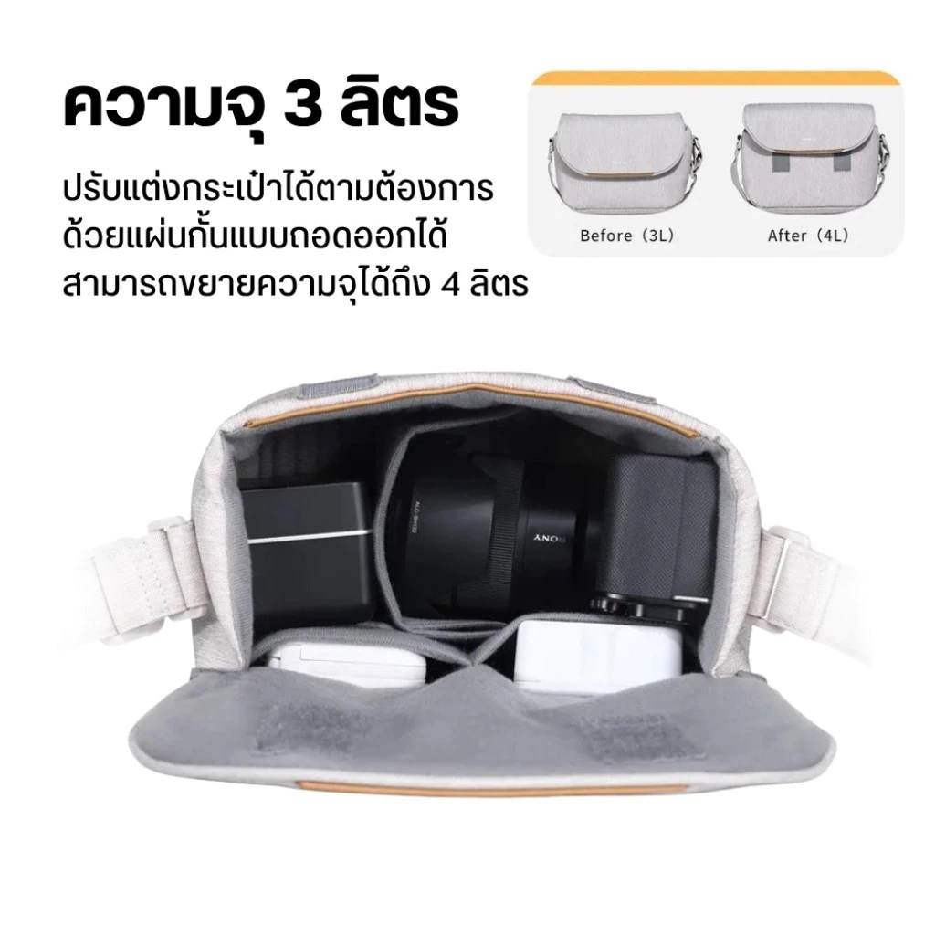 Ulanzi กระเป๋าสะพายข้าง F01/F02 Sling Bag ความจุ 4L กระเป๋าผู้หญิง สำหรับใส่กล้อง มือถือ พกพาเดินทาง thumbnail 7