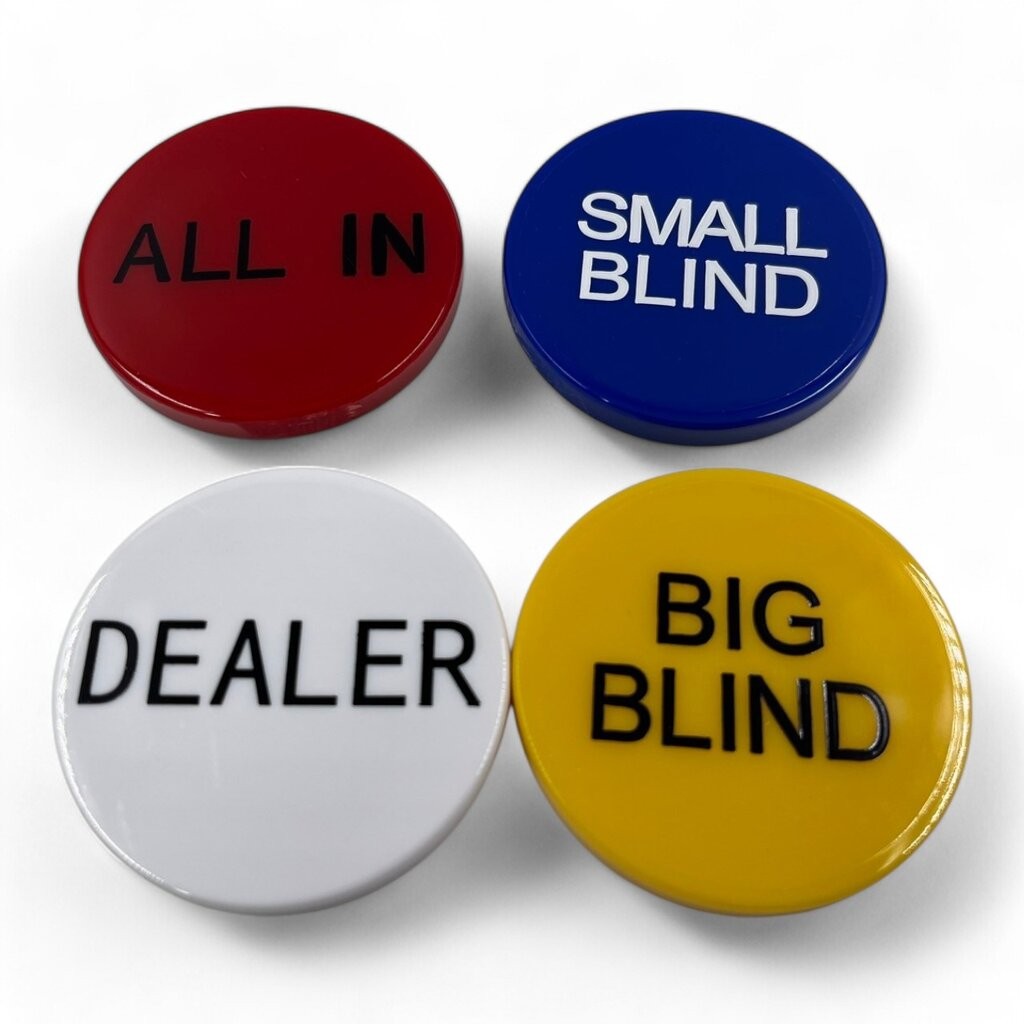 เหรียญดีลเลอร์ บิ๊กบาย สมอลบาย หนา 6 มิล เส้นผ่าศูนย์กลาง5 cm. (Dealer, Big blind, Small Blind)