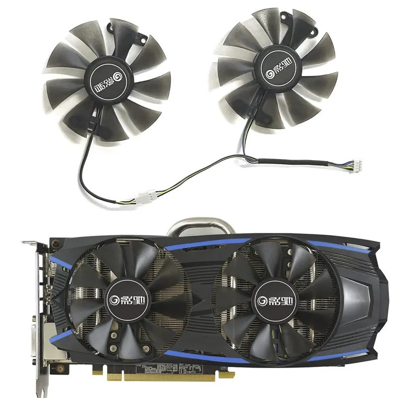 ยี่ห้อใหม่ GTX1060 GPU พัดลม 4PIN 85 มม.สําหรับ GALAXY GTX950 GTX960 KFA2 GALAXY GeForce GTX1060 EXO