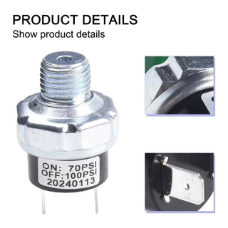 LUOLVTH สวิตช์ความดันอากาศ, 1/4 "NPT 12 V/24 V Air Compressor Switch, แบบพกพา 70-100/90-120/110-140PSI สวิตช์ความดันสําหรับ Air Tank อลูมิเนียมอัลลอยด์ควบคุม