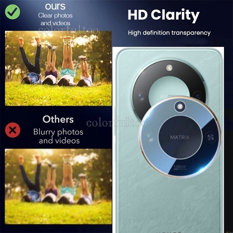 Honor X9c สมาร์ท 5G 3D กล้องโค้งป้องกันหน้าจอสําหรับ Honor X9c สมาร์ท X9cSmart HonorX9C 5G คลุมทั้งหมด Transparetn HD เพชรกระจกนิรภัยกลับเลนส์ฟิล์ม