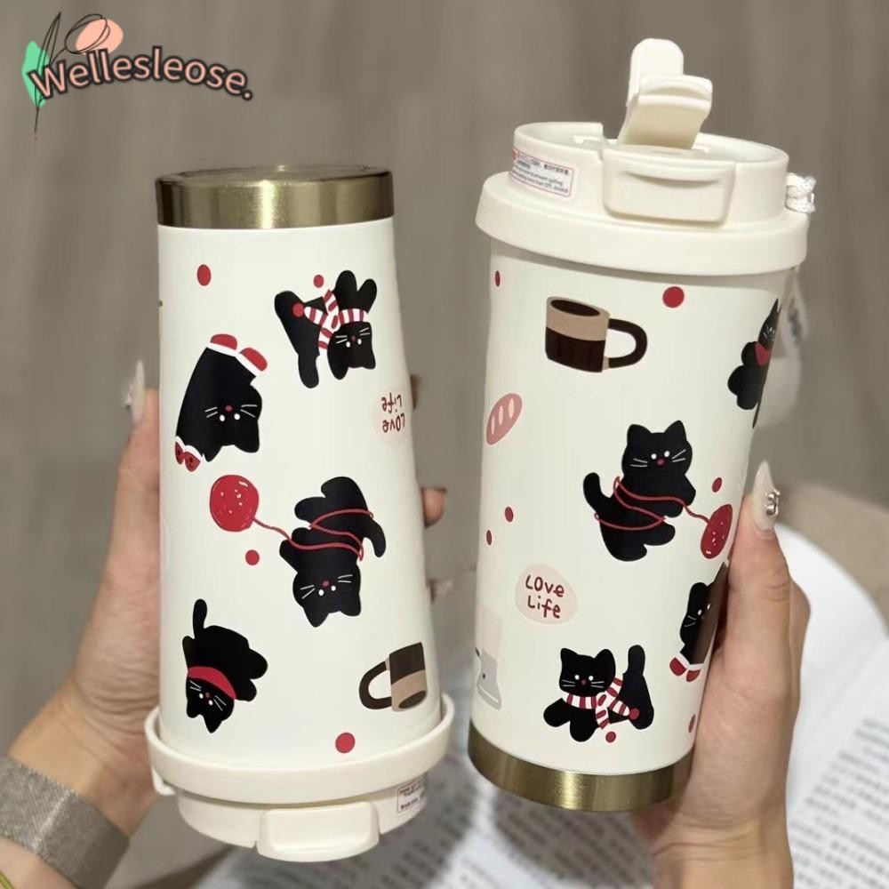 กาแฟ ถ้วย,สแตนเลสสองชั้นการ์ตูนความร้อนถ้วย,รั่วซึมความจุขนาดใหญ่เด็กของขวัญแบบพกพาแก้วกาแฟอเมริกัน การท่องเที่ยว