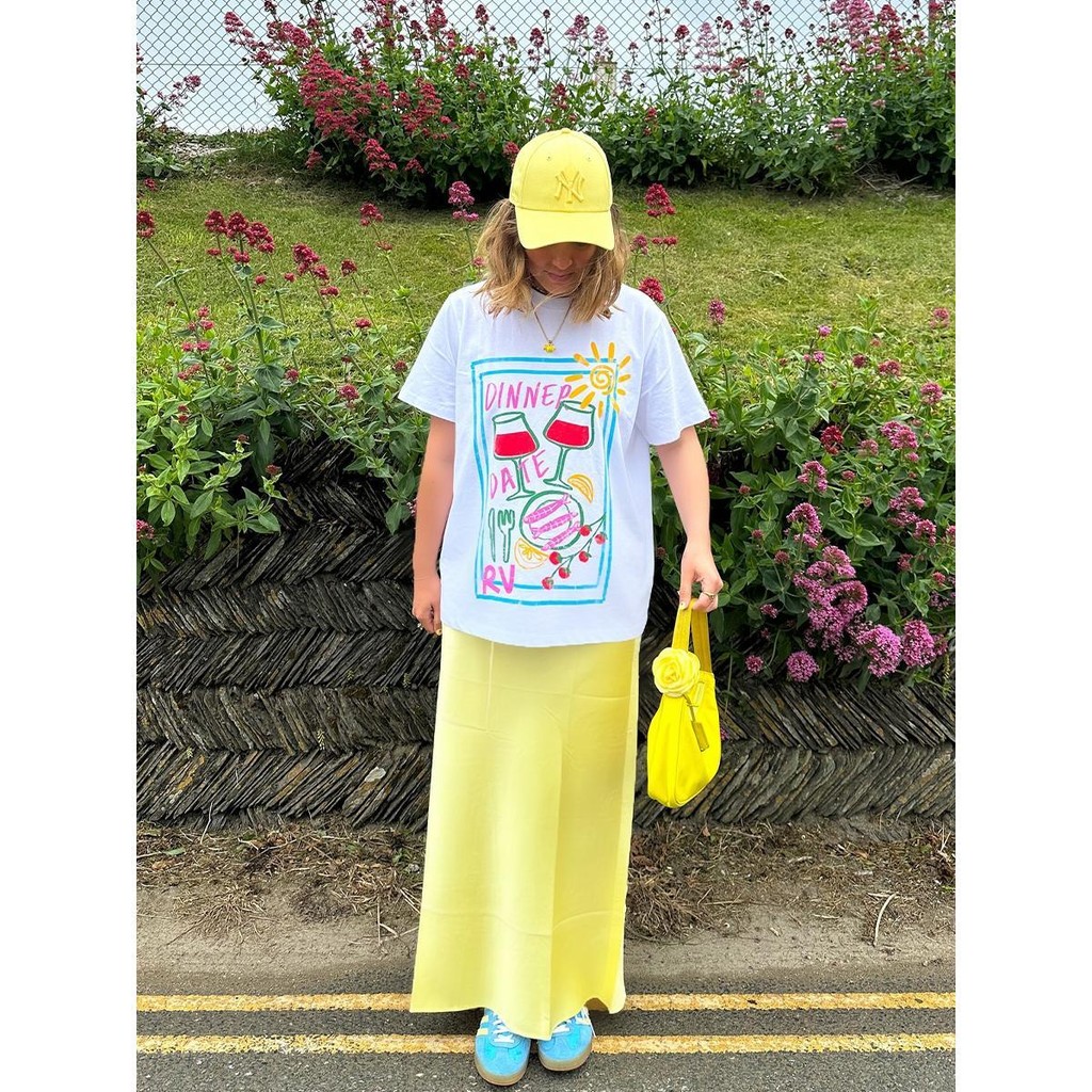 Papaya เสื้อยืด Oversize ลายกราฟิกน่ารัก สไตล์สดใส สีสันสะดุดตา ผ้าฝ้าย 100% WS1139 Clothing ผู้หญิง