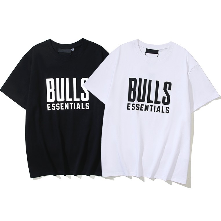 พร้อมสต็อก Hot ผู้ชายและผู้หญิง FOG Double Line ESSENTIALS ความดันติดกาวกีฬาหลวมฤดูกาล 9 ตัวอักษรแขน