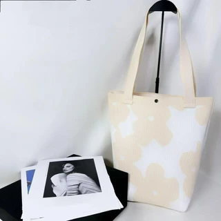 【พร้อมส่ง】miss bag fashion1 กระเป๋าช๊อปปิ้งไฮโซทอลายริ้ว กระเป๋าทรงสวย
