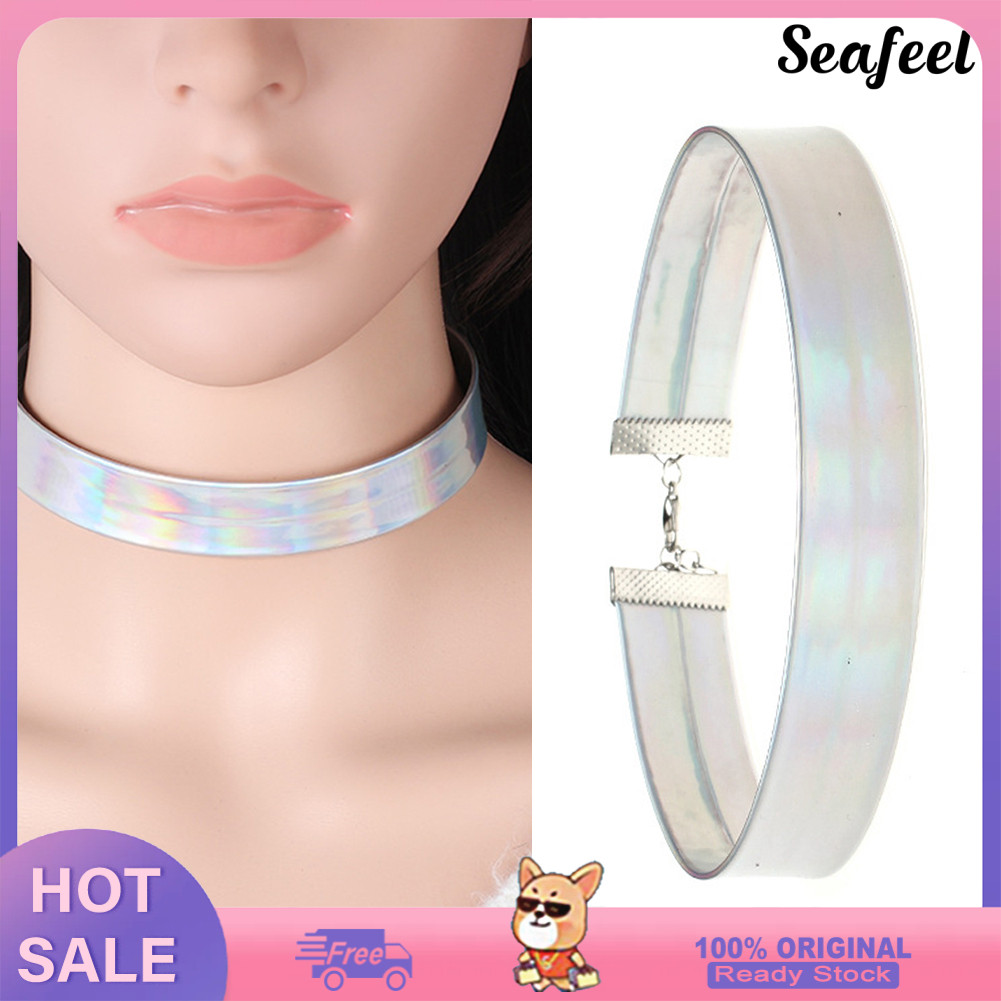 [COD]✿สร้อยคอคอเค้นคอโฮโลแกรมสีสันสดใสเลเซอร์พังก์เครื่องประดับเสน่ห์เลดี้ของขวัญ