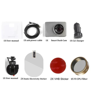 Yi Smart DashCam สําหรับรถยนต์ ADAS 2.7 หน้าจอ Full HD 1080P Dash Cam พร้อม Night Vision ADAS อัพเกรดเวอร์ชันสากล