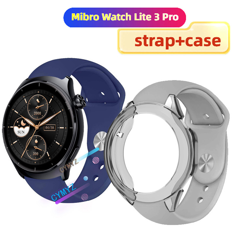 Mibro Watch Lite 3 Pro กรณีป้องกันหน้าจอ Mibro Watch Lite 3 Pro สายรัดซิลิโคนสําหรับ Mibro Watch Lite 3 Pro สมาร์ทวอท์ชสายรัดข้อมือกีฬา