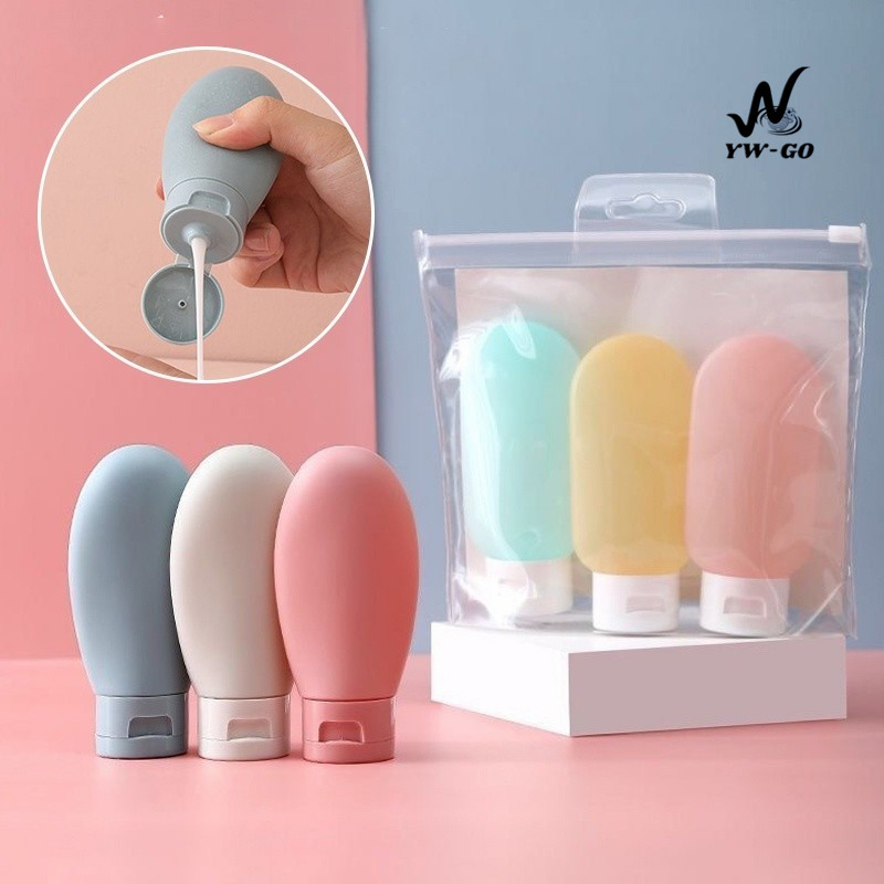 ขวดแยก ขวดใส่ของเหลว 3ชิ้น/ชุดละ มีถุงเก็บ ขวดรีฟิล ขนาด 60 มล. สําหรับใส่โลชั่น แชมพู ครีมกันแดด G3154