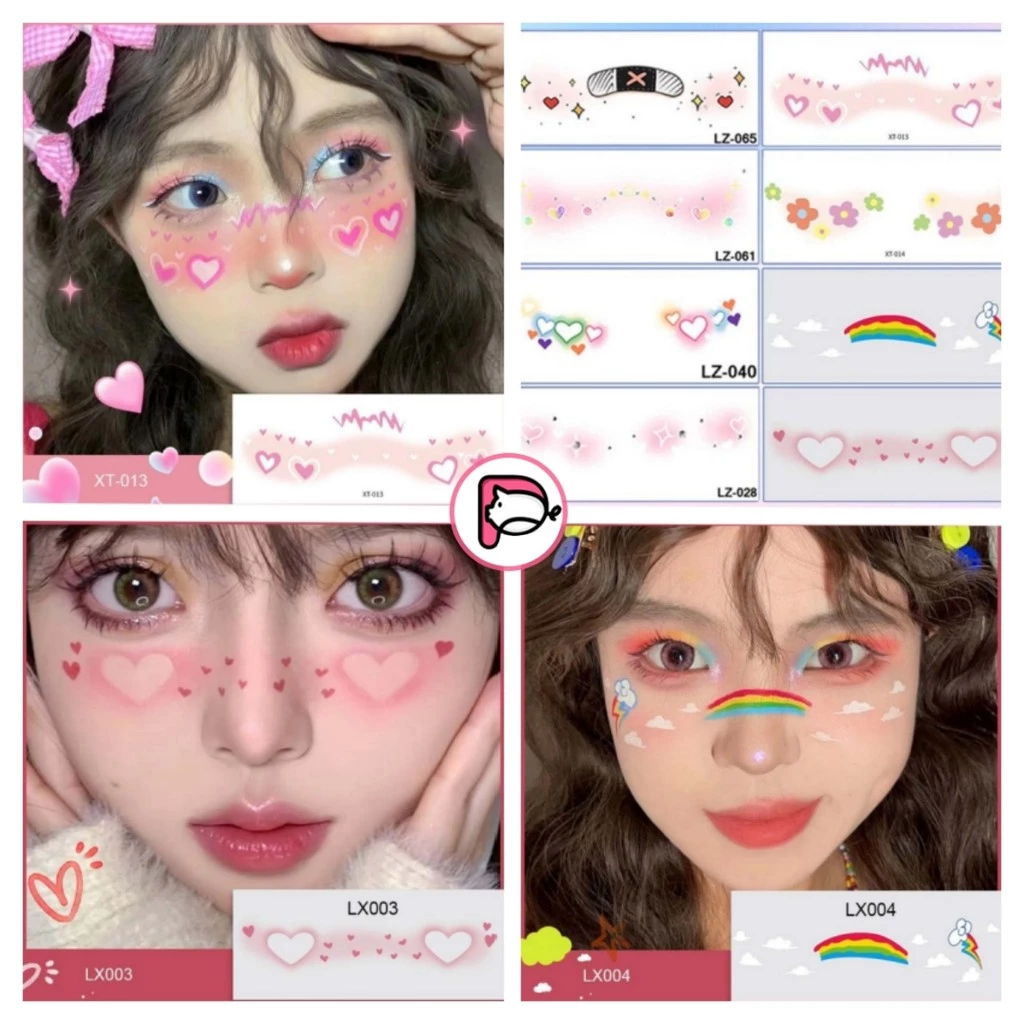 👉tattoo สติกเกอร์รอยสักชั่วคราว สําหรับตกแต่งใบหน้า สติ๊กเกอร์ เหมาะสำหรับงานปาร์ตี้ เหมาะกับเทศกาลต่างๆ แต่งตัวแต่งหน้า