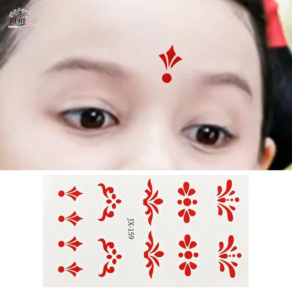 เจรีมี1สติกเกอร์หน้าผาก,ปีใหม่ความงามกันน้ําตาแต่งหน้ารูปลอก,แบบพกพาจีนน่ารักใบหน้าแพทช์ชั่วคราวสักใบหน้าสักเด็ก