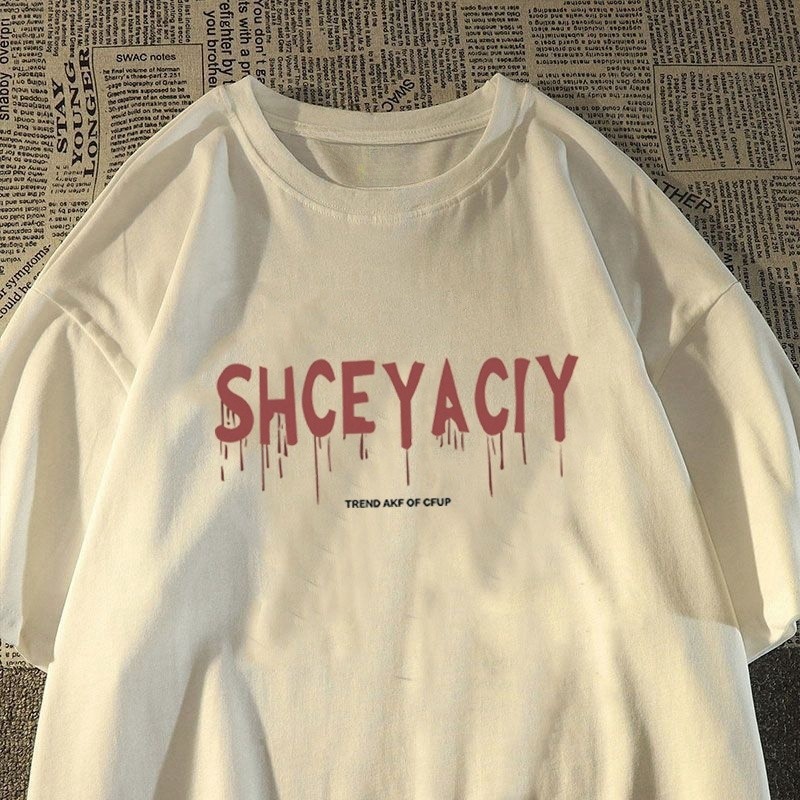 🚚【จัดส่งจากประเทศไทย】เสื้อยืดพิมพ์ลายการ์ตูนสไตล์อเมริกัน สตรีทแฟชั่นแบรนด์ดัง แขนสั้น คอกลม ผ้าเนื้อนุ่ม สวมใส่สบาย - รูปที่ 2