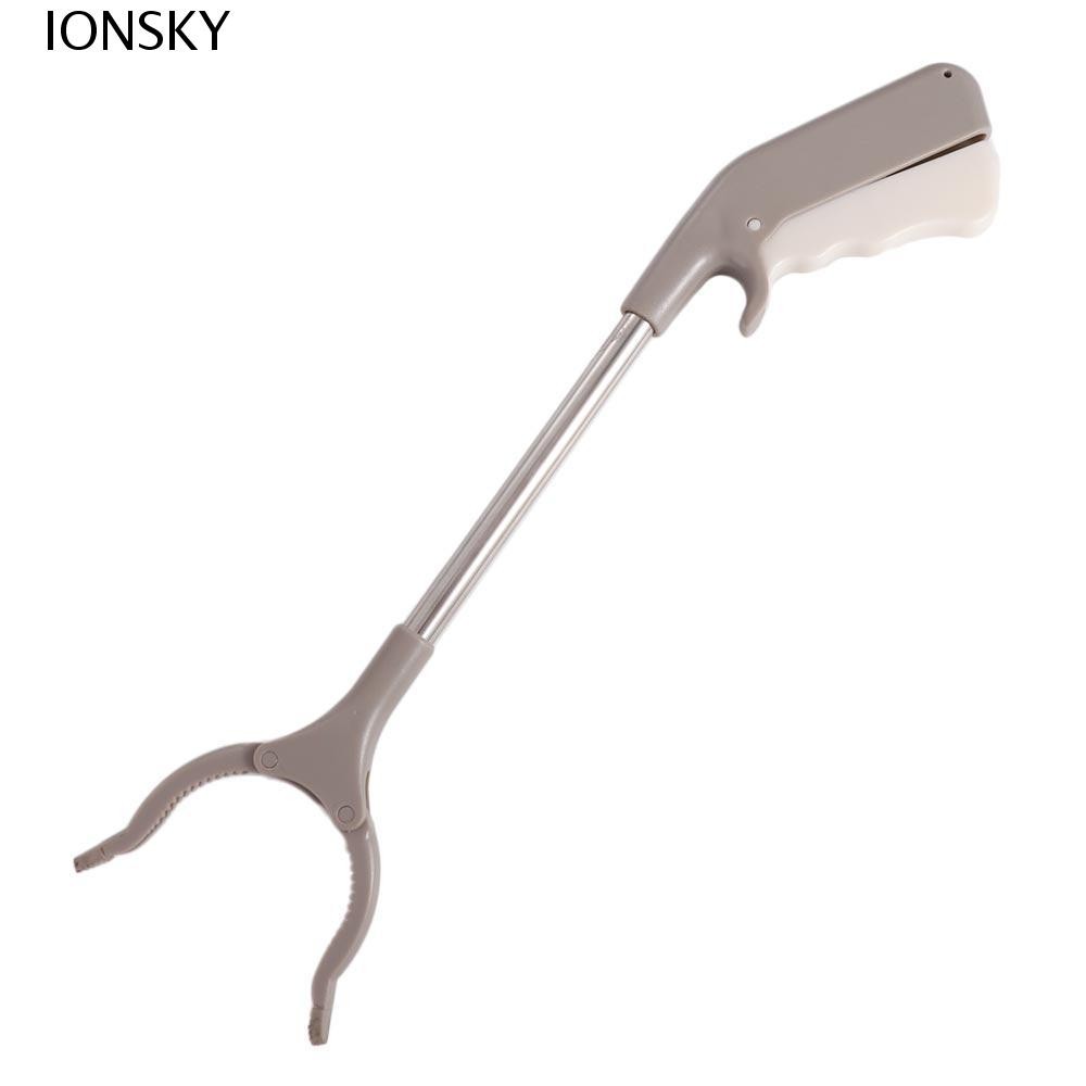 Ionsky ที่เก็บขยะ,พร้อมที่จับถังขยะสแตนเลส Reacher Picker, Extender Gripper ด้ามยาวถือถังขยะน้ําหนักเบา Claw Elder