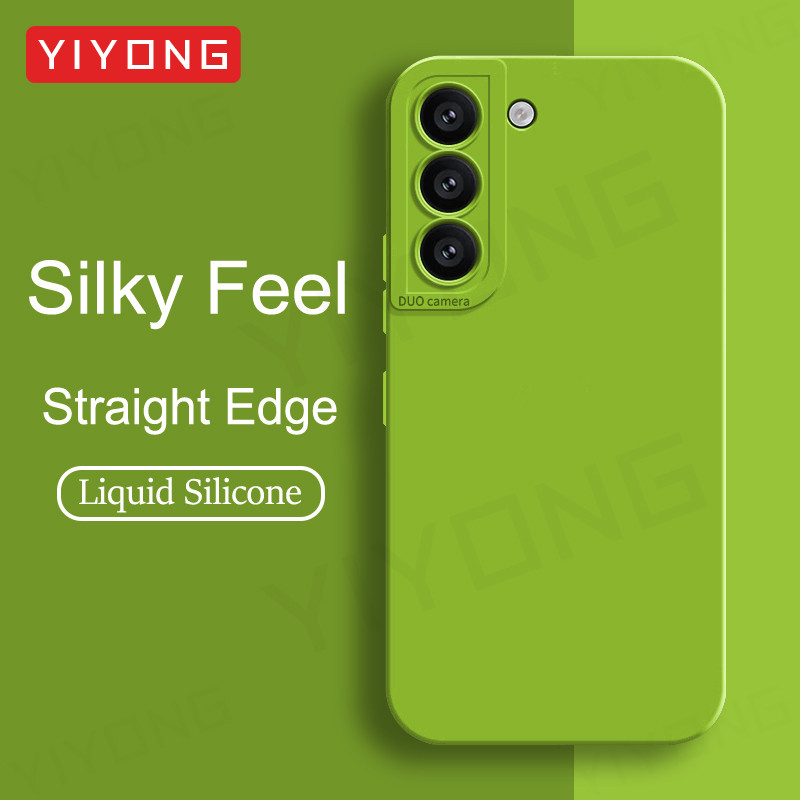 S22 กรณี YIYONG Silky Feel ซิลิโคนเหลวสําหรับ Samsung Galaxy S25 Plus S23 S24 Ultra S22 + S23 + เคสโทรศัพท์
