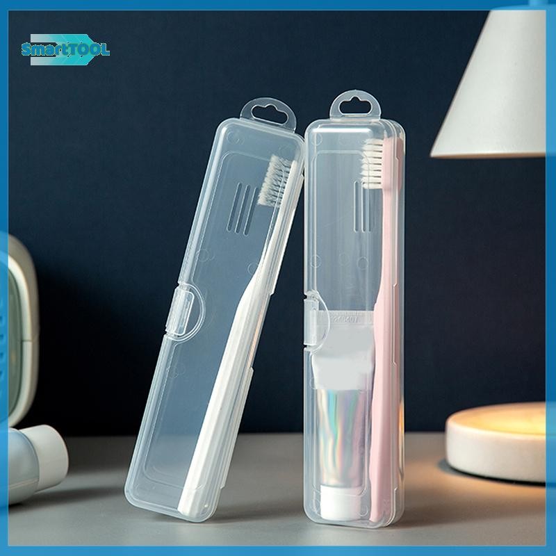 Utzn> กล่องแปรงสีฟัน Transparent Organizer Case Travel ที่ใส่แปรงสีฟันแบบพกพากล่องพลาสติกยาสีฟันคอนเทนเนอร์ใหม่
