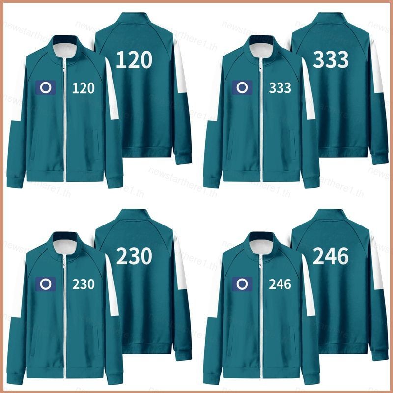 Jason Squid Game Season 2 หมายเลข 246 230 333 120 แสดงซิปเสื้อกันหนาวเสื้อแจ็คเก็ต Unisex Top