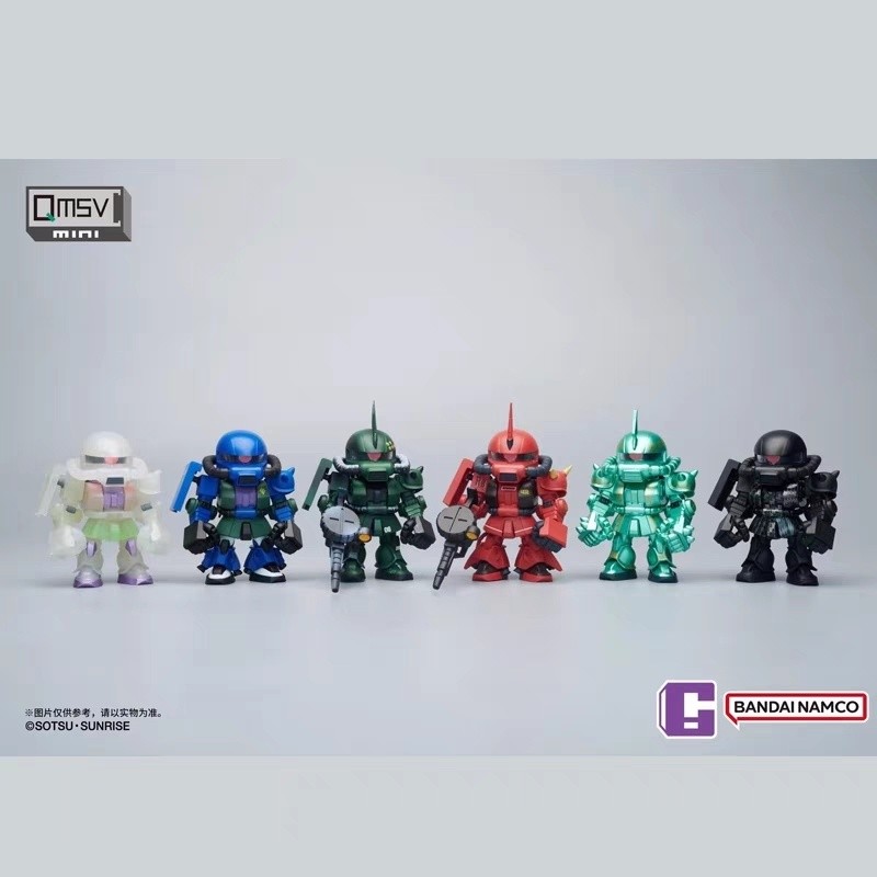 [ในสต็อก] Bandai QMSV Mini Zaku Series รุ่นที่สอง กล่องสุ่มโมเดล Gundam ของขวัญตกแต่งรถสำหรับเด็กผู้