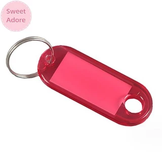 Sweetadore 10 ชิ้น/ล็อตคริสตัลพลาสติกใสแท็กกุญแจแยกแหวนป้ายสองด้านจอแสดงผลหน้าต่างสําหรับ DIY ชุดพวงกุญแจหัตถกรรมวัสดุ TH