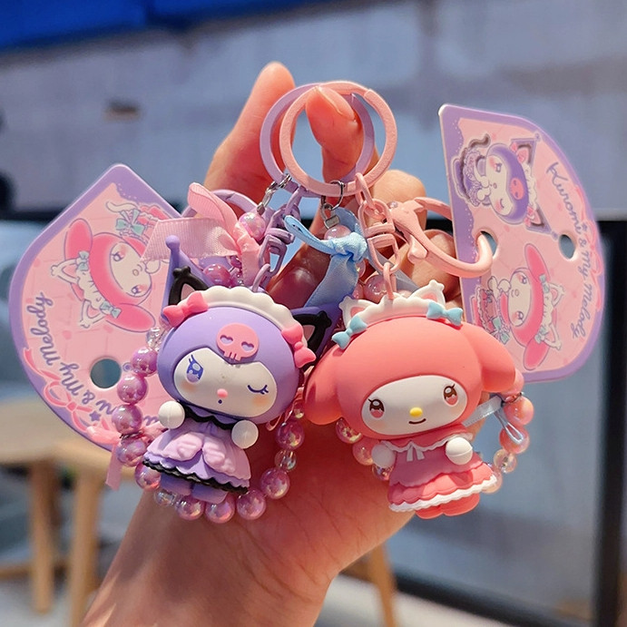 พวงกุญแจ Sanrio Kuromi Lolita ของแท้/การ์ตูนน่ารักจี้กระเป๋านักเรียน
