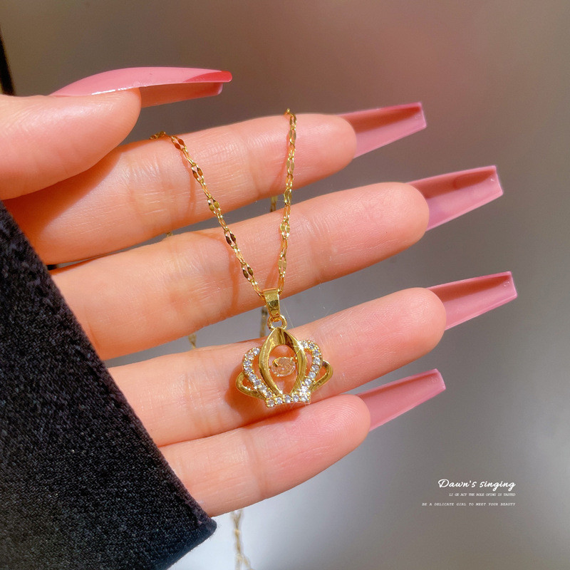 สร้อยคอนำเข้าเคลือบทอง 18K แบบจี้ดอกไม้สี่แฉก ออกแบบแฟชั่นโซ่กระดูกไหปลาร้า สินค้าพรีเมียมสำหรับเป็นของขวัญวันเกิดผู้ใหญ่ - รูปที่ 5