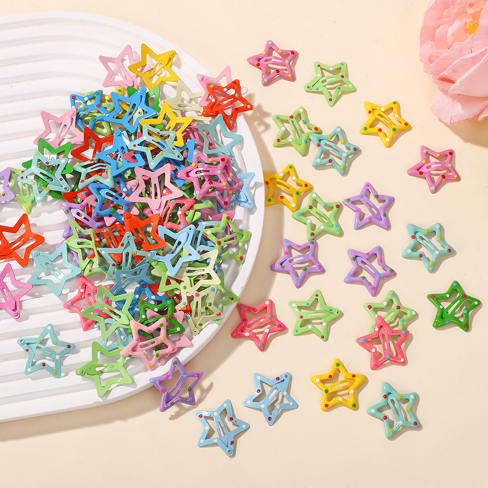 สีสุ่ม 100PCS Star Y2K BB กิ๊บติดผมผู้หญิง Grils น่ารักโลหะ Star กิ๊บติดผมด้านข้าง Barrettes อุปกรณ์เสริมผม Headwear